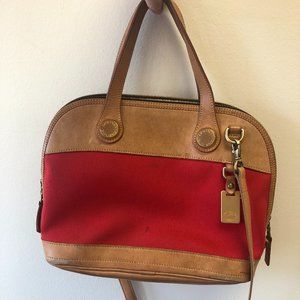 Dooney & Bourke RED Cabriolet Canvas Leather Bag